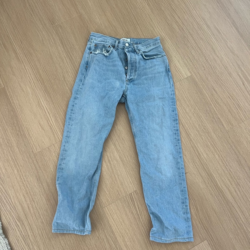 Agolde Blue Straight Leg Jeans Classic Style